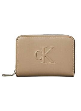 Portefeuille Calvin Klein Jeans Sculpted beige pour femme