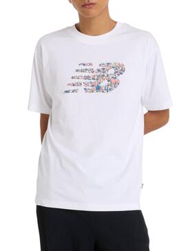T-shirt New Balance logo graphique blanc pour homme