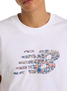 T-shirt New Balance logo graphique blanc pour homme