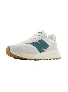 Chaussures New Balance 370 CC blanches et vertes pour hommes et femmes.