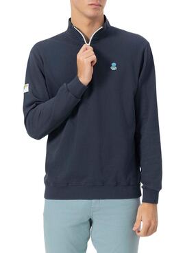 Sweatshirt El Pulpo col rond Perkins logo brodé marine pour homme