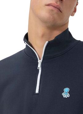 Sweatshirt El Pulpo col rond Perkins logo brodé marine pour homme