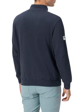 Sweatshirt El Pulpo col rond Perkins logo brodé marine pour homme