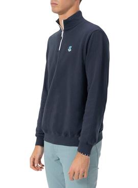 Sweatshirt El Pulpo col rond Perkins logo brodé marine pour homme