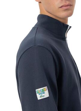 Sweatshirt El Pulpo col rond Perkins logo brodé marine pour homme