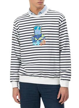 Sweatshirt El Pulpo imprimé snorkel à rayures pour homme