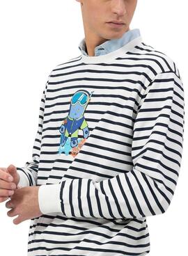 Sweatshirt El Pulpo imprimé snorkel à rayures pour homme