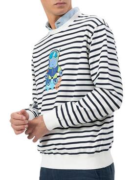 Sweatshirt El Pulpo imprimé snorkel à rayures pour homme