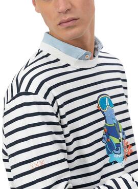 Sweatshirt El Pulpo imprimé snorkel à rayures pour homme