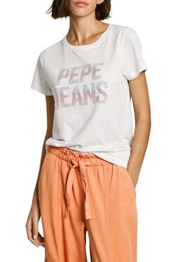 T-shirt Pepe Jeans Victoria blanc pour femme