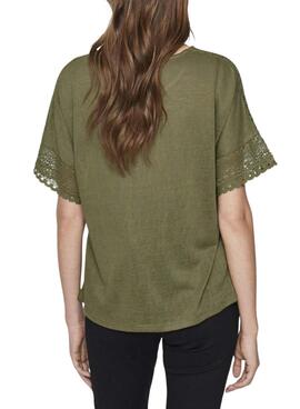 T-shirt Vila Vinulan verte pour femme