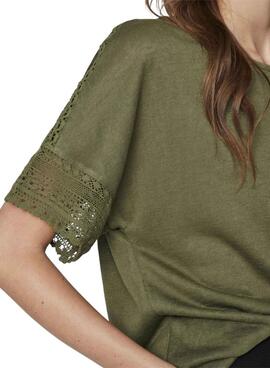 T-shirt Vila Vinulan verte pour femme