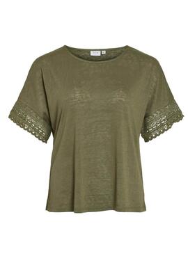 T-shirt Vila Vinulan verte pour femme