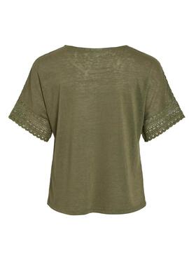 T-shirt Vila Vinulan verte pour femme