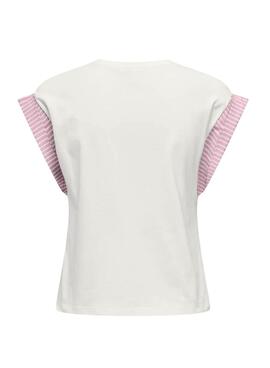 Maillot Only Dawn blanc et rose pour femme