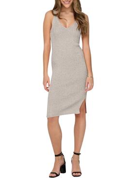 Robe Only Lina beige pour femme