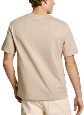 T-shirt Pepe Jeans Dumas beige pour homme