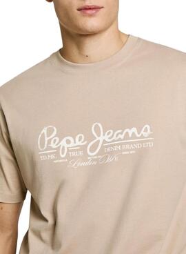 T-shirt Pepe Jeans Dumas beige pour homme
