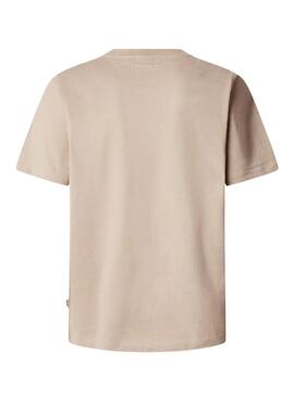 T-shirt Pepe Jeans Dumas beige pour homme