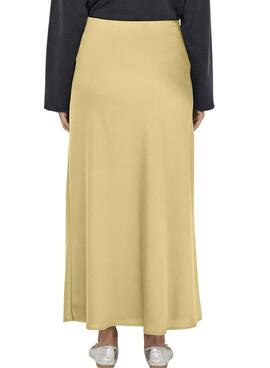 Jupe Only Chigo en satin jaune pour femme