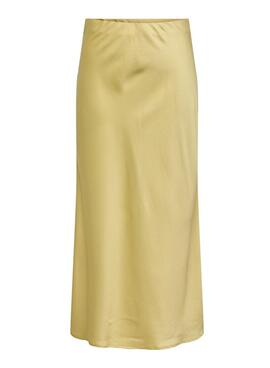 Jupe Only Chigo en satin jaune pour femme