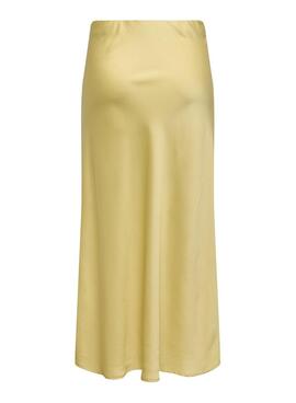 Jupe Only Chigo en satin jaune pour femme