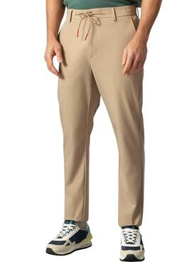 Pantalon technique El Pulpo ultraléger beige à lacets pour homme