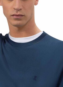 Pull El Pulpo Logo Basique Bleu pour Homme