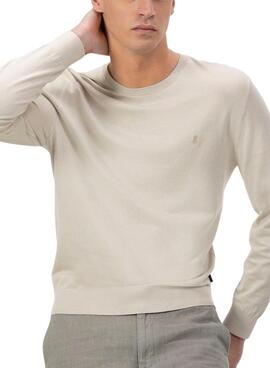 Pull El Pulpo Logo Basique Beige pour Homme
