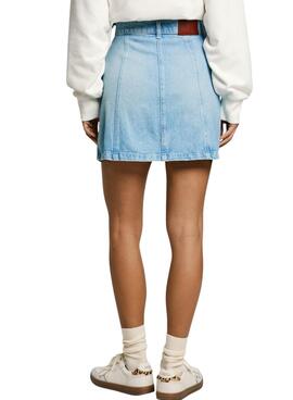 Jupe Pepe Jeans fendue en denim pour femme