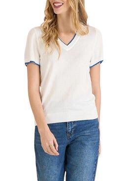T-shirt en Tricot Naf Naf Blanc pour Femme