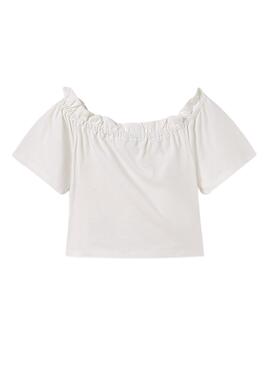 T-shirt Mayoral blanc lavé pour fille