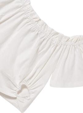 T-shirt Mayoral blanc lavé pour fille