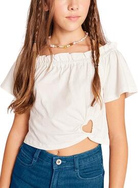 T-shirt Mayoral blanc lavé pour fille