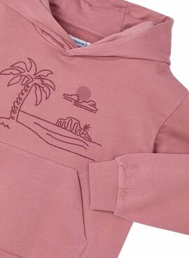 Sweat à capuche Mayoral brodé rose pour fille