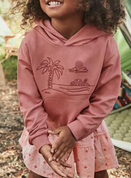 Sweat à capuche Mayoral brodé rose pour fille