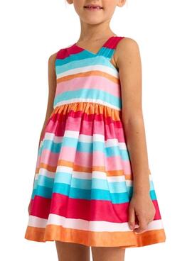 Robe Mayoralà rayures roses  pour fille