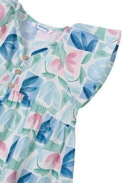 Robe Mayoral imprimée verte pour fille