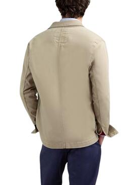 Chemise surchemise beige El Ganso pour homme