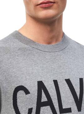 Maillot Calvin Klein Logo Gris Pour Homme