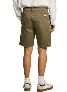 Bermuda Pepe Jeans Chino vert pour homme