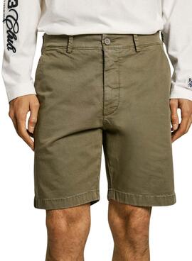 Bermuda Pepe Jeans Chino vert pour homme