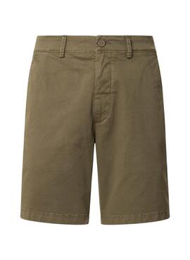 Bermuda Pepe Jeans Chino vert pour homme