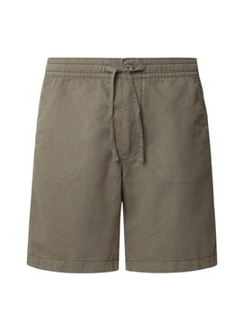 Bermuda Pepe Jeans Smart Relaxed en lino verde para hombre