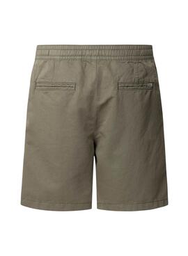  Bermuda Pepe Jeans Smart Relaxed en lino verde para hombre