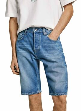   Bermuda Pepe Jeans Callen en denim bleu pour homme