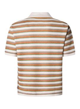 Polo Pepe Jeans Lamar en crochet naranja pour homme
