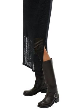 Robe midi noire Vila Vimine pour femme.