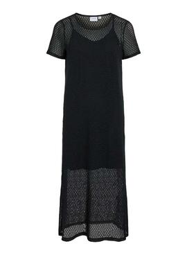 Robe midi noire Vila Vimine pour femme.