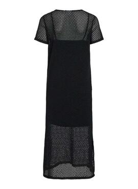 Robe midi noire Vila Vimine pour femme.